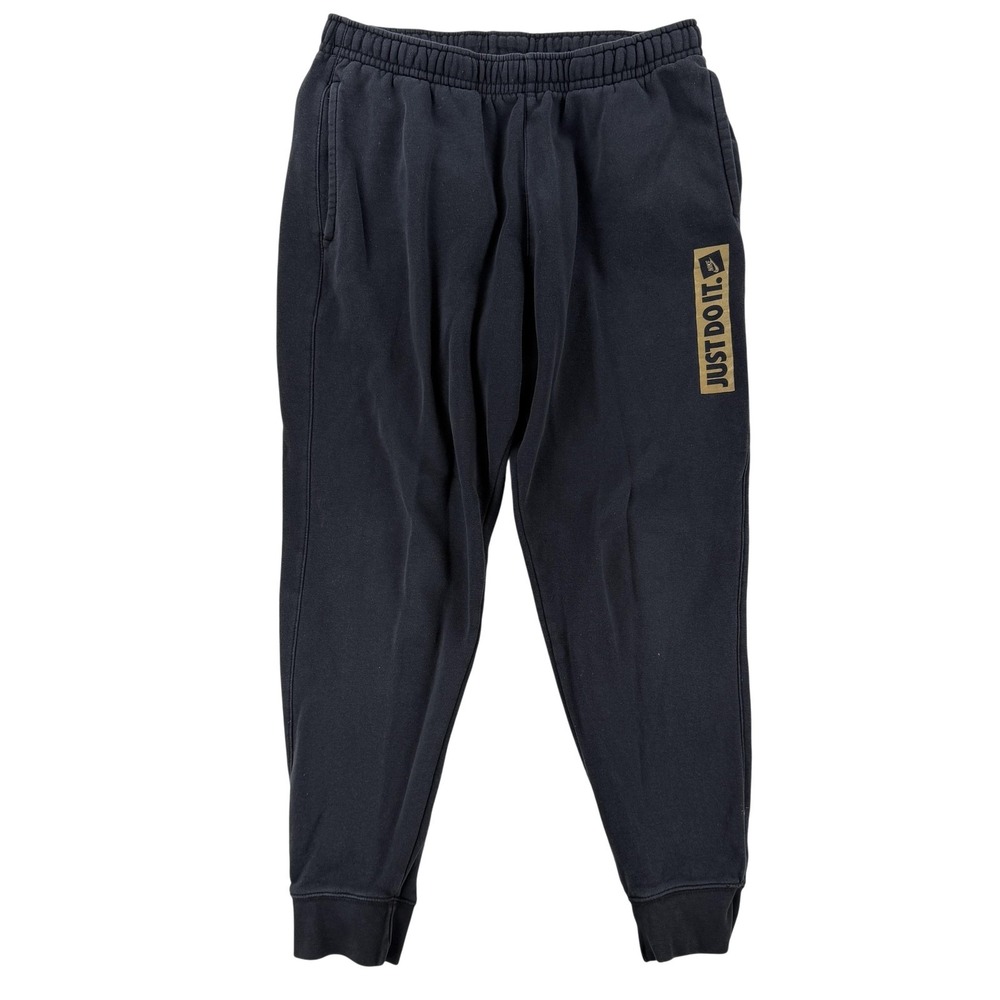 Nike Sweatpants Mens Large Black Fleece Jogger Pants Just Do It CQA576-010